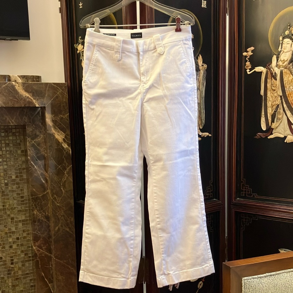 Talbots White Wide Leg Denim Jeans